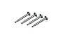 Four ARRMA 3x33mm silver metal shock mount pins arranged in a row against a white background.