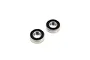 Two ARRMA rubber shielded ball bearings shown from a top-down angle against a white background.