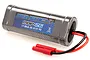 Maverick MBP-26 7.2V 3000mAh NiMH battery pack with a carbon fiber pattern wrap and red bullet connectors.