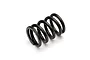A small black metal coil spring for an RC car servo saver, shown against a plain white background.