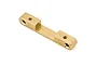 A gold-coloured aluminium rear suspension arm pin brace for Maverick RC vehicles, shown against a white background.