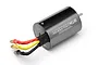 Maverick MM-22BL brushless RC motor in dark grey with three colored wire leads and bullet connectors.