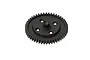 A black steel 50T 1Mod spur gear for ARRMA RC vehicles, shown from an angled top-down perspective against a white background.