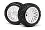 Maverick 3.5" Front Tyres on 8 Spoke Matte White Rims 2Pc MV22707
