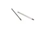 Two silver metal RC shock shafts with threaded ends against a white background.