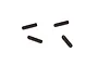 Four black metal grub screws arranged on a plain white background.