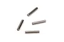 Four small, cylindrical metal drive pins arranged on a plain white background.