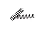 Two black metal coil springs for RC car suspension, shown against a plain white background.
