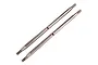 Two stainless steel turnbuckles for RC vehicles, shown diagonally against a white background.
