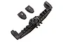Axial AR45P rear portal axle housing parts including the main axle casing and two side covers on a white background.