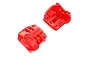 Two red Axial AR45 differential covers shown from both the exterior and interior sides against a white background.