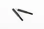 Two black metal portal stub axles for RC vehicles, shown against a plain white background.
