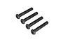 Four black ARRMA button head screws with hex drive sockets arranged in a diagonal line against a white background.