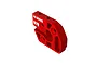 A red anodized aluminium motor mount plate for ARRMA 1/5 8S RC vehicles, featuring 49 SERIES branding and various mounting holes.