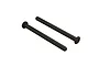 Two black metal chassis brace pins for ARRMA 1/5 scale RC vehicles, shown against a white background.
