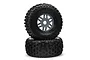 ARRMA 2.4/3.4" FORTRESS SC dBoots Tyres on Gunmetal Rims - Glued Wheels 2Pcs ARA550069