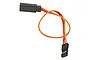 An ARRMA 150mm servo extension lead featuring a black female connector on one end and a black male connector on the other, connected by orange, red, and brown wires.