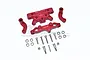GPM Aluminium Steering Bellcrank/Drag Link Assembly - Red MAKX048-R