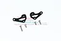 Two black aluminium RC car body post mounts with four silver screws on a white background with a faint GPM Racing logo watermark.