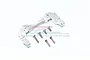 A silver aluminium front bumper mount for an RC car by GPM Racing, shown with included mounting screws on a white background.
