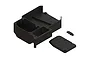 ARRMA Electronics Module Set for RC vehicles, featuring a black plastic main housing, a separate cover with ARRMA logo, and a small mounting tab.