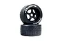 ARRMA 3.3" Belted 53/107 (White) dBoots Hoons Tyres on Black 5-Spoke Rims - Glued Wheels 2Pcs ARA550073
