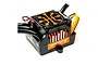 Spektrum Firma 150A Smart Brushless ESC with black casing, orange heatsink fins, and integrated cooling fan.