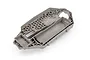 A grey molded plastic chassis main frame for a Traxxas Hoss 4x4 VXL RC vehicle, shown from a high-angle studio perspective.