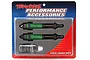 Traxxas GTR XX-Long green aluminium shock absorbers in retail blister packaging with a small bottle of silicone shock oil.