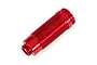 A single red anodized aluminium GTR shock body for Traxxas RC vehicles, shown against a white background.