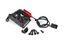 Traxxas Hoss 4x4 VXL cooling fan kit with black plastic shroud, wiring, connector, and mounting screws on a white background.