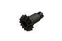 A black CNC metal 13T differential pinion gear for ARRMA RC vehicles, shown from an angled perspective on a white background.