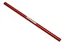 A red anodized aluminium internal spline centre drive shaft for Traxxas RC vehicles, featuring the Traxxas logo printed in white.