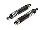 Two Maverick 1/10 scale RC shock absorbers with black springs and gold-tone collars on a white background.