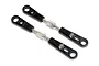 Two Maverick 62mm RC turnbuckles with black plastic rod ends and silver metal threaded shafts on a white background.