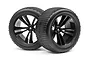 Maverick 1/10 Strada XT 2.8/4.0" Tyres on Black 5-Spoke Rims 2Pcs MV22763