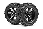 Maverick 1/10 Strada MT 2.8/4.7" Tyres on Black 7-Spoke Rims 2Pcs MV22764