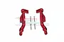 Two red anodized aluminium rear body post mounts with four silver screws, displayed against a white background with a faint GPM Racing logo.