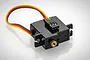 HSP 17g mini RC servo with a black plastic case, brass output gear, and a three-wire connector cable.