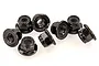 HSP 4mm Black Aluminium Flanged Nyloc Serrated Nuts 8Pcs R86052