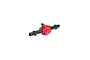 A black and red metal RC axle housing unit for HSP remote control vehicles.