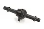 A black plastic RC car axle housing or gear box casing on a white background.