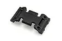 A black plastic HSP chassis plate spare part shown from a high angle against a white background.