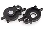 Two black anodized aluminium RC differential case halves shown from different angles against a white background.