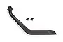 A black plastic 1/10 scale RC snorkel accessory with two small mounting screws on a white background.
