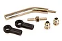 HSP Panhard bar set including a bent metal link, threaded stud, two plastic rod ends, and two metal ball pivots.