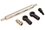 HSP 55mm servo linkage set including a threaded metal rod, two plastic rod ends, one metal ball stud, and one black screw-in ball stud.