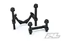 Pro-Line extended body mounts for RC vehicles, featuring black plastic uprights and mounting brackets on a white background.