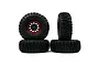 Yeah Racing 1.9/4.5" Claw Tyres on Black & Red Aluminium F-RG 11 Hole Rims - Beadlock Wheel Set 4Pcs WL-0138RD