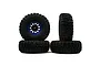 Yeah Racing 1.9" Claw Tyres on Black & Blue Aluminium F-RG 11 Hole Rims - Beadlock Wheel Set 4Pcs WL-0138BU